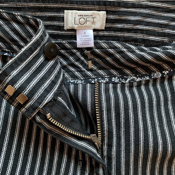 Ann Taylor LOFT Laura Black Striped Pants, Size 6 - Picture 8 of 8